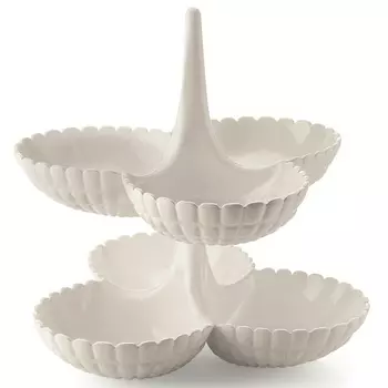 Менажница 2 яруса Guzzini Tiffany молочно-белый