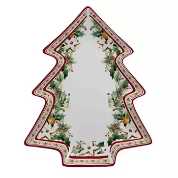 Менажница 3-х секционная 26 х 21 см Christmas world Green