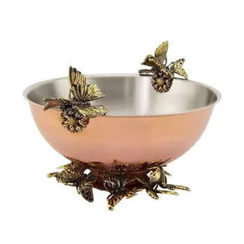 Миска Кольчугинский мельхиор Бабочки медный