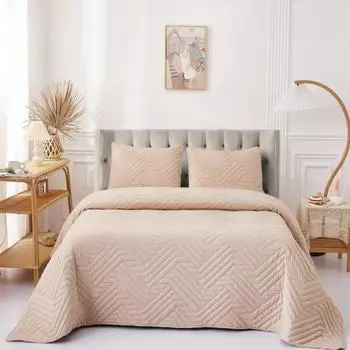 Комплект покрывало и наволочка 160 х 220 см Sofi de Marko Мориц бежевый