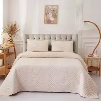 Комплект покрывало и наволочка 160 х 220 см Sofi de Marko Мориц кремовый