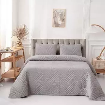 Комплект покрывало и наволочка 160 х 220 см Sofi de Marko Мориц серый