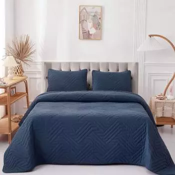 Комплект покрывало и наволочка 160 х 220 см Sofi de Marko Мориц синий