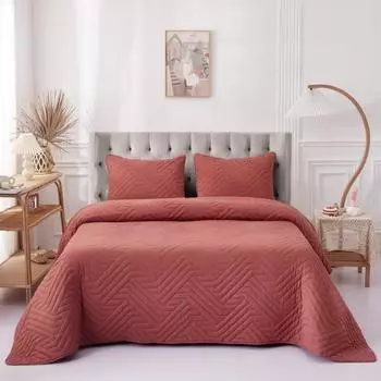 Комплект покрывало и наволочка 160 х 220 см Sofi de Marko Мориц террактовый