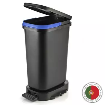 Мусорный бак 20 л Faplana BE-ECO с педалью чёрный-синий