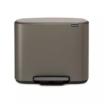 Мусорный бак 3 х 11 л Brabantia Pedal Bin Bo платиновый