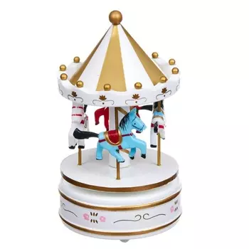 Музыкальная статуэтка 10 х 19 см Royal Collection Карусель белый