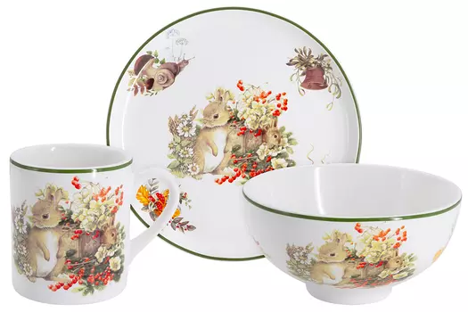 Набор 3 предмета Imari Зайчата в подарочной упаковке