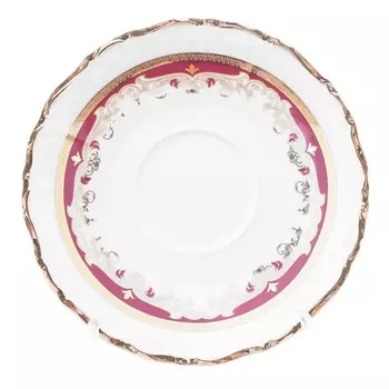 Набор блюдец 15 см Мария Луиза Красная лилия 6 шт