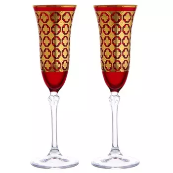 Набор бокалов для шампанского 150 мл Le Stelle Gemma Brandot 2 шт красный