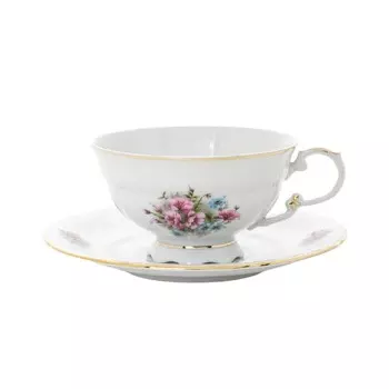 Набор чайных пар 200 мл Leander Соната Розовые цветы 6 шт