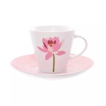 Набор чайных пар 200 мл Thun Том лотос 6 шт