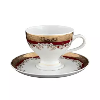 Набор чайных пар 220 мл Thun Кристина красная лилия 6 шт