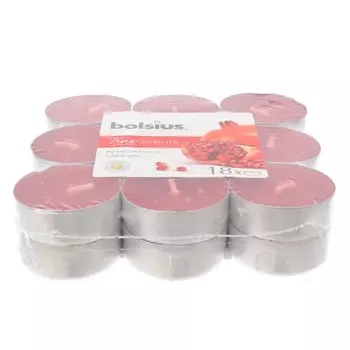 Набор чайных свечей Bolsius Гранат 18 шт