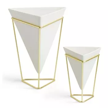 Набор декора настольного Umbra Trigg белый-латунь