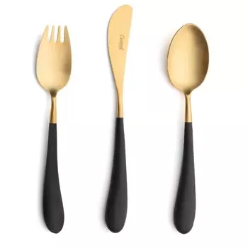 Набор детских столовых приборов Cutipol Alice Brown Gold 3 предмета