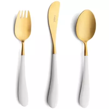 Набор детских столовых приборов Cutipol Alice White Gold 3 предмета