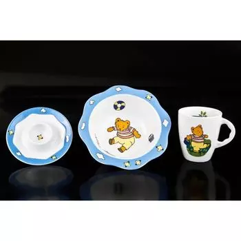 Набор детской фарфоровой посуды "Мишка-моряк"