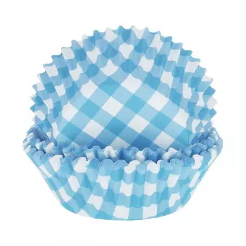 Набор форм бумажных для кексов Dolce Arti Голубая клетка 50 шт