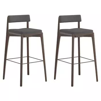 Набор из 2 барных стульев aska, рогожка, венге/темно-серый