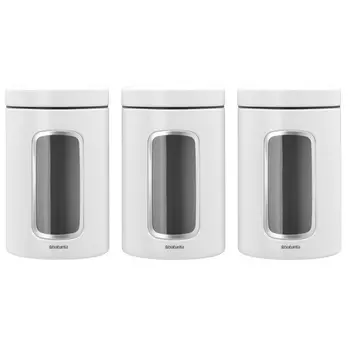 Набор из 3 контейнеров для сыпучих продуктов с окном 1,4 л Brabantia Белый