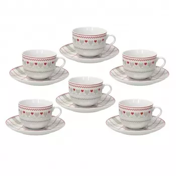 Набор из 6 чайных пар 230 мл Tognana Brunico