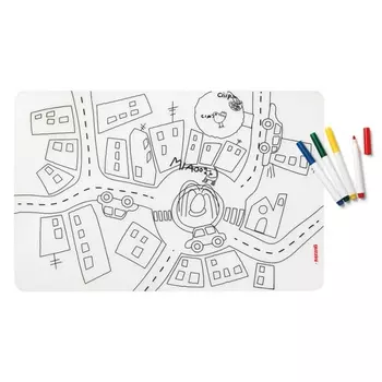 Набор из коврика-раскраски и 4 маркеров Guzzini Bimbi