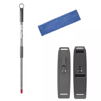 Набор из телескопической ручки 160 см, подвижного основания для швабры и сменной насадки Nordic Stream