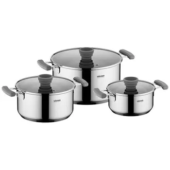 Набор кастрюль со стеклянными крышками Nadoba Kamila 6 предметов