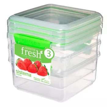 Набор контейнеров 1,2 л Sistema Fresh 3 шт зелёный