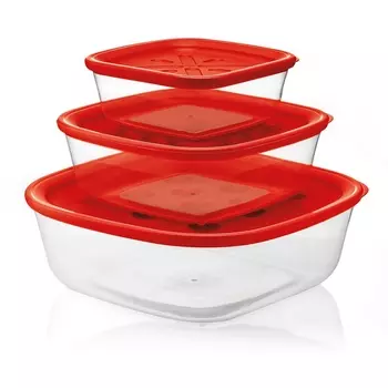Набор контейнеров Guzzini Forme Casa 3 шт красный