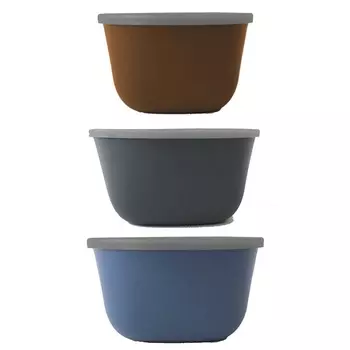 Набор контейнеров для хранения продуктов 3 шт. Koziol Connect organic синий-серый