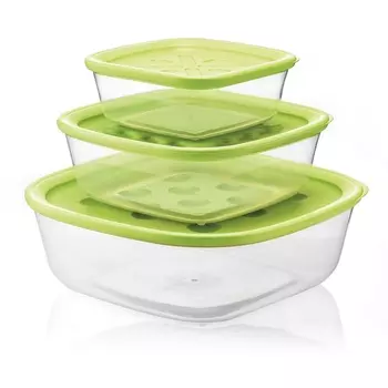 Набор контейнеров Guzzini Forme Casa 3 шт зеленый