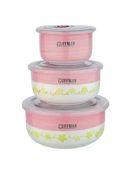 Набор контейнеров Guffman 3 шт розовый