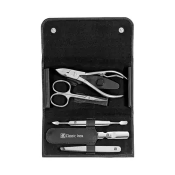 Набор маникюрный в кожаном футляре 5 предметов Zwilling Classic Inox черный