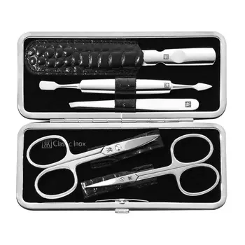 Набор маникюрный 5 предметов Zwilling Inox отделка крокодил чёрный