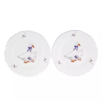 Набор обеденных тарелок 24 см Repast Гуси 2 шт