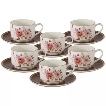 Набор чайных пар Anna Lafarg Emily Английская роза 6 шт