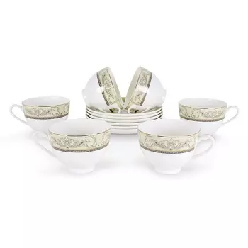 Набор пар чайных на 6 персон "Людовик" 12 предметов фарфор