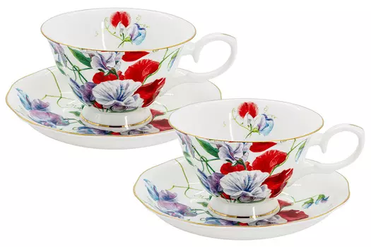 Набор пар кофейных 180 мл Anna Lafarg Stechcol Душистый горошек