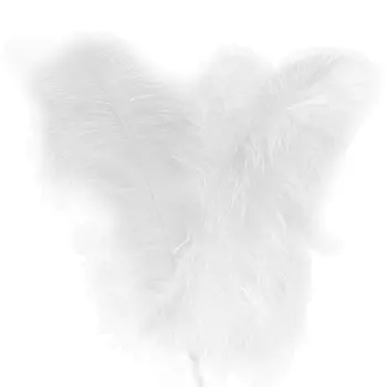 Набор перьев страуса 60-65 см Азалия белые 10 шт