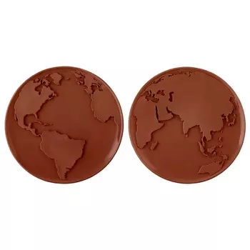 Набор подставок для кружек Qualy World Coaster 2 шт коричневый