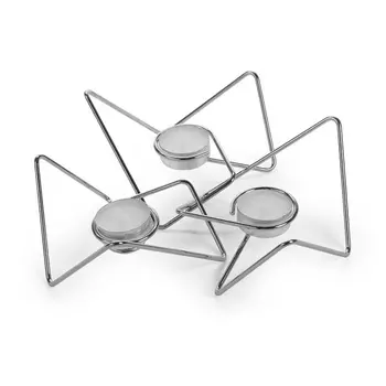 Набор подсвечников Black+Blum Tri-angular Loop хром 3 шт