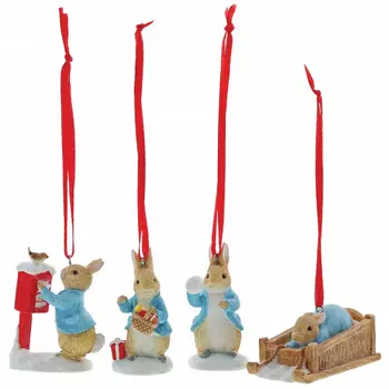 Набор подвесных украшений 9 см Enesco Peter Rabbit 4 шт
