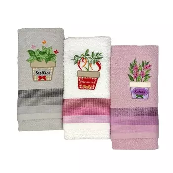 Набор полотенец для кухни 50 х 70 см Vingi Ricami Гербарий 3 шт