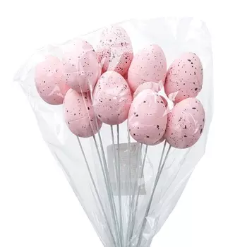 Набор яиц на вставке 28 х 4 см Азалия 12 шт розовый