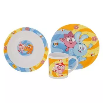 Набор Смешарики-Друзья 3 предмета (кружка, миска, тарелка) в подарочной упаковке