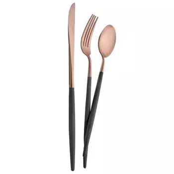 Набор столовых приборов Cutipol Goa Grey Rose Gold 24 предмета