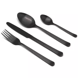 Набор столовых приборов Herdmar Oslo Black 24 предмета чёрный матовый
