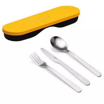 Набор столовых приборов в футляре 3 предмета Guzzini Store&amp;Go оранжевый